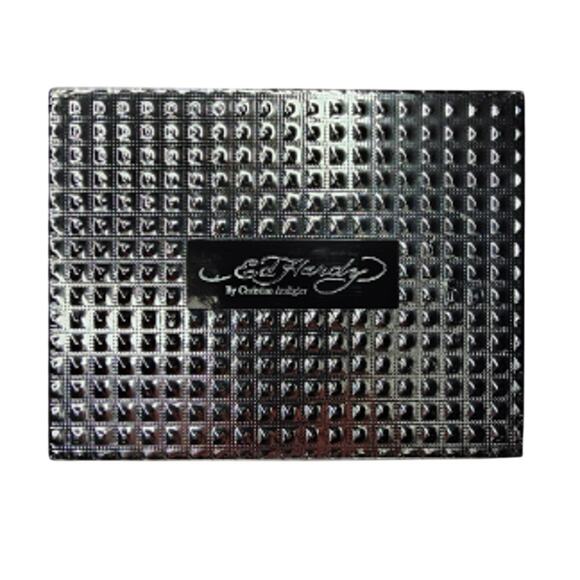 Ed Hardy Men's Matte Black Metal Bracelet Watch 50mm Gift Set NWT - Picture 3 of 7